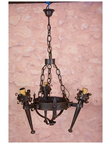 Wrought iron 3 light ceiling lamp