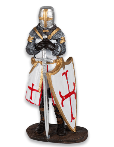 Figura templária com escudo e espada da loja online Zetan Medieval em Miniaturas