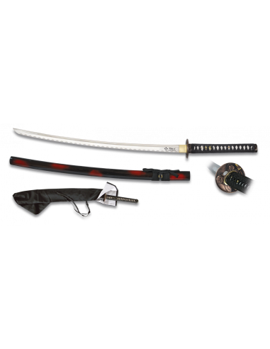 Katana aus Kohlenstoffstahl mit Scheide und Ständer - Zetan Medieval Store- Dekorative Katanas online kaufen