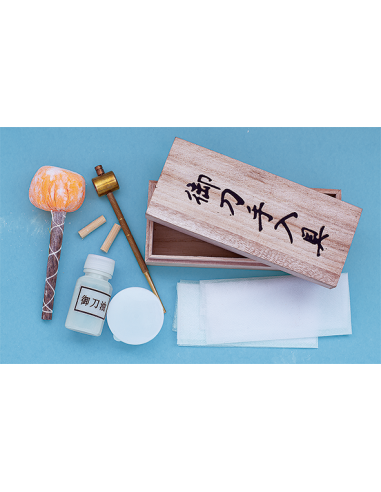 Complete katana cleaning kit wooden box - Zetan Medieval Store- Maintenance to buy online