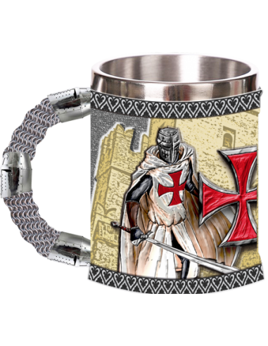 caneca de resina cavaleiro templário da loja online Zetan Medieval em Cálice e xícaras