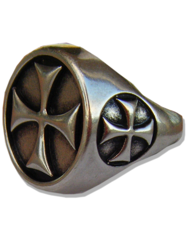 Anillo Cruz Templaria Plata de Zetan Medieval Tienda online en Anillos