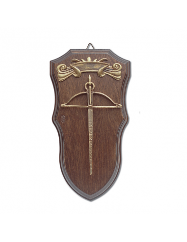 Wooden Panel With Crossbow (21 X 11 Cm) - Zetan Medieval Store- Crossbows