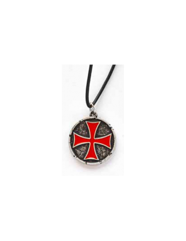 Grand Pendentif Croix Templière Rouge (3,3 Cm) par Zetan Medieval Boutique en ligne dans  Pendentifs