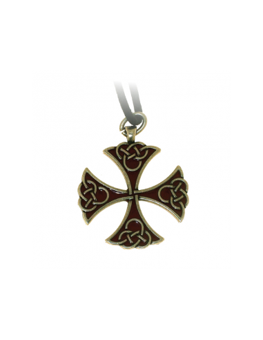 Pendentif Croix Celtique En Pierre Rouge par Zetan Medieval Boutique en ligne dans  Pendentifs