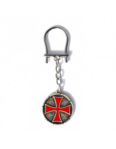 Grand Porte-Clés Croix Templière Rouge (3,3 Cm) par Zetan Medieval Boutique en ligne dans  Porte-clés