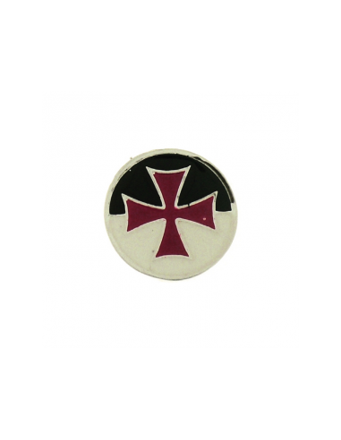 Templar Cross Silver Brooch White/Black Background by Zetan Medieval Online store in Templars