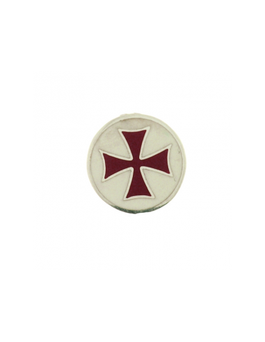 Templar Cross Enameled Silver Brooch by Zetan Medieval Online store in Templars