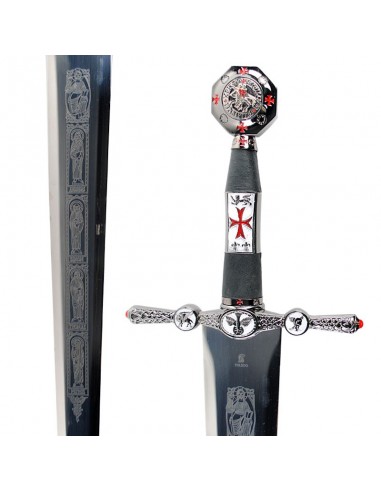 Great Master Of The Temple Sword Black by Zetan Medieval Templar swords buy online