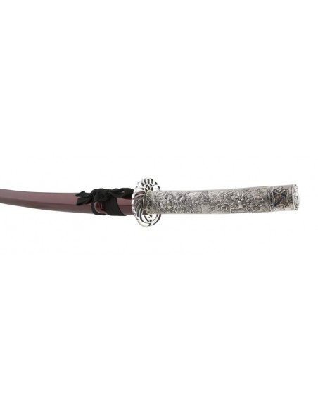 Katana con rivestitore di legno nero d'argento - +queespadas