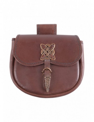 Brown Celtic Leather Bag - Zetan Medieval Store- Medieval bags