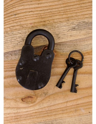 Middle Padlock With Two Keys, Steel by Zetan Medieval Online store in Locks and shackles