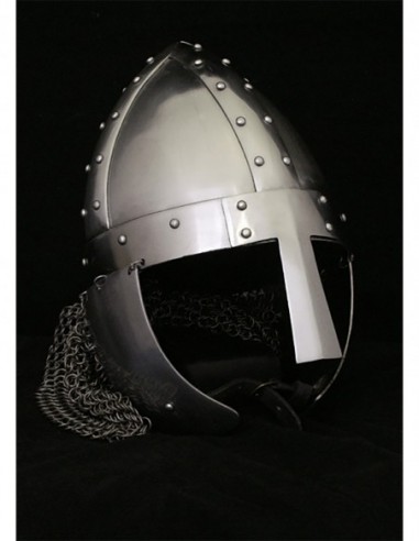 Casco Medieval Spangen Funcional Con Protección Y Cota De Malla