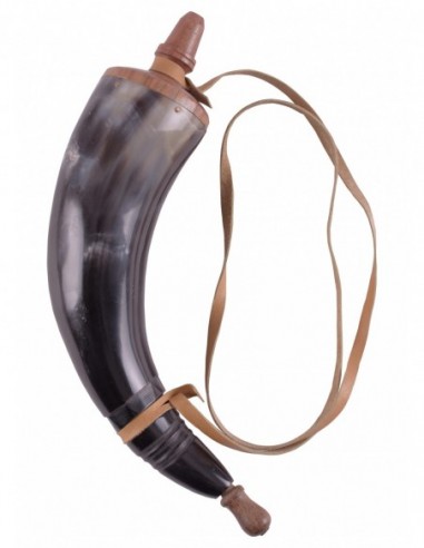 Powder Horn With Leather Straps - Zetan Medieval Store- Guns - rifles