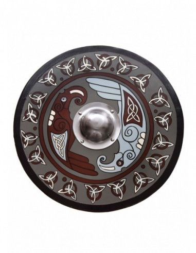 Escudo Vikingo  Cuervo Y Triquetras 61 Cm