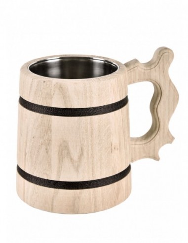 Chope À Bière En Chêne 0,5 L par Zetan Medieval Boutique en ligne dans  Cornes à boire viking