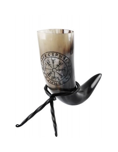 Viking Vegvisir Drinking Horn With Stand by Zetan Medieval Online store in Viking Drinking Horns