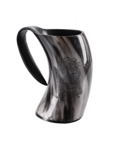 Caneca Fenrir, O Lobo Nórdico da loja online Zetan Medieval em Viking Chifres de Bebida