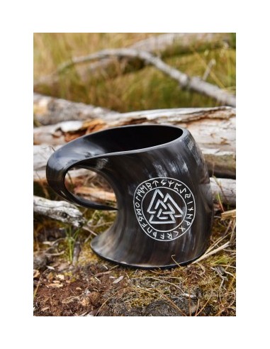 Tasse À Boire En Corne De Valknut par Zetan Medieval Boutique en ligne dans  Cornes à boire viking