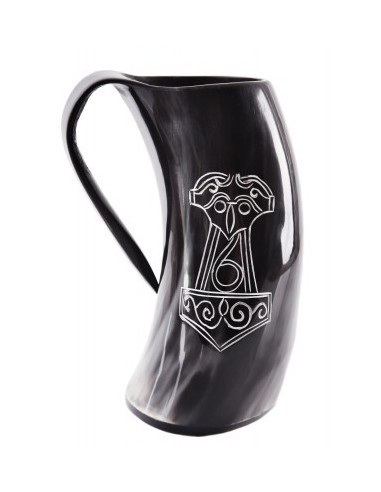 Mjölnir Horn Jug- Hammer Of Thor by Zetan Medieval Online store in Viking Drinking Horns