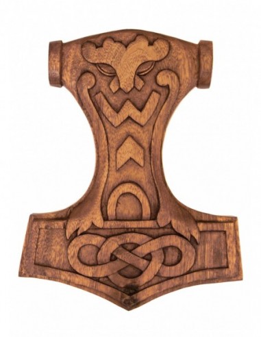 Martillo Mjölnir De Thor Tallado En Madera de Zetan Medieval Tienda online en Mobiliario