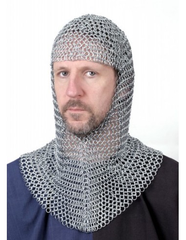 Chain Mail Coif, Galvanised - Zetan Medieval Store- Chainmail